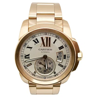 Pre-owned Cartier Calibre W7100018 42mm Ref 3300 18k Rose Gold Box Paper 2018 In Red