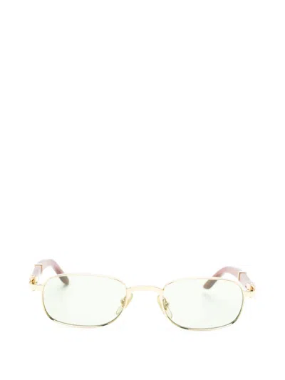 Pre-owned Cartier Camarat Rectangle-frame Sunglasses In Gold