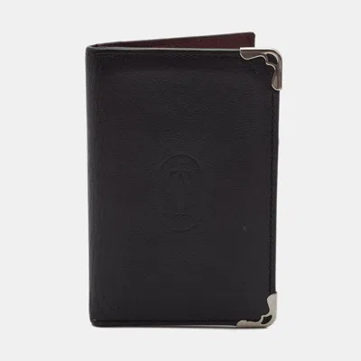 Pre-owned Cartier Card Case In Black