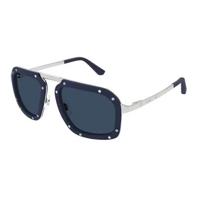 Cartier Full Frame Sunglasses In Blue