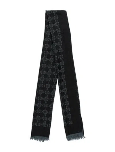 Pre-owned Cartier Cashmere Graphic Print Scarf In Blue