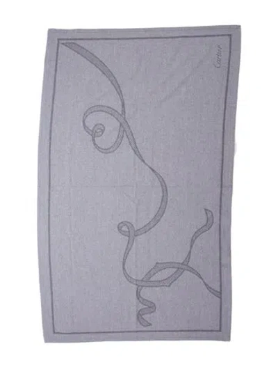 Pre-owned Cartier Cashmere Graphic Print Scarf In Gray