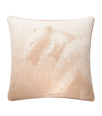Cartier Cashmere Panthère De  Cushion In Neutral
