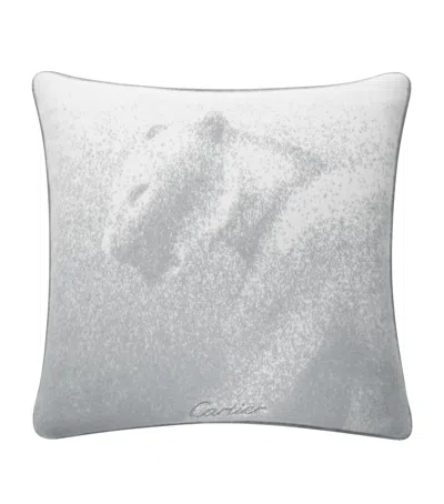 Cartier Cashmere Panthère De  Cushion In Gray