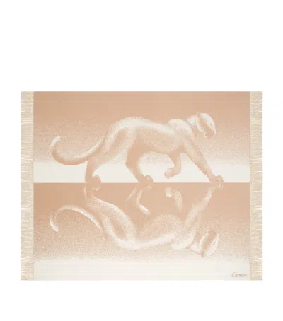 Cartier Cashmere Reflecting Panthère De  Blanket In Neutral