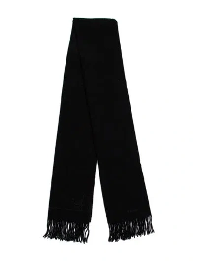 Pre-owned Cartier Cashmere Striped Scarf In Black