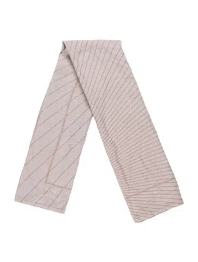 Pre-owned Cartier Cashmere Striped Scarf In Neutral