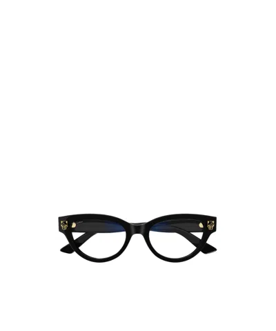Cartier Cat-eye Frame Glasses In Black