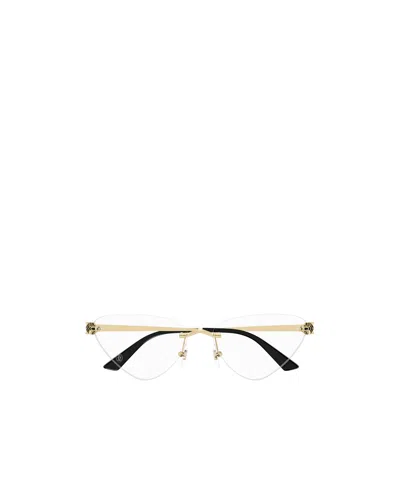 Cartier Cat Eye-frame Metallic Glasses In Black