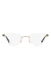 Cartier Cat Eye-frame Metallic Glasses In Gold
