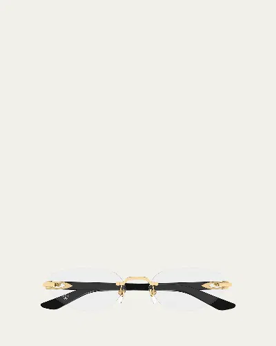 Cartier Cat-eye Metal Optical Frames In Gold
