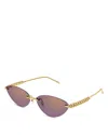 Cartier 58mm Gradient Rimless Oval Sunglasses In Blue