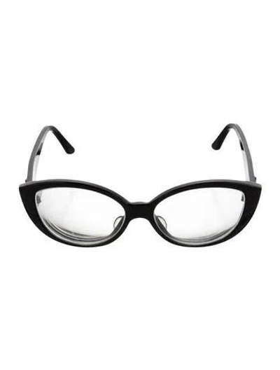 Pre-owned Cartier Cat-eye Eyeglasses In Black
