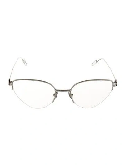 Pre-owned Cartier Cat-eye Eyeglasses In Silver