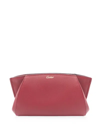 Pre-owned Cartier C-double Clutch Bag In Red