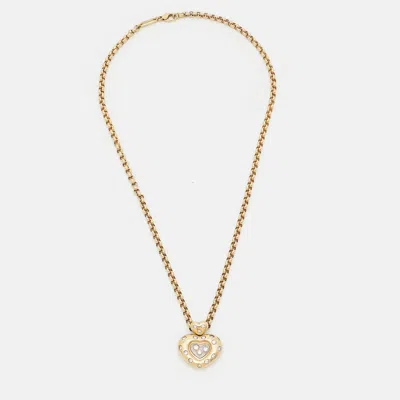 Pre-owned Cartier Chopard Happy Diamonds 18k Yellow Gold Pendant Necklace