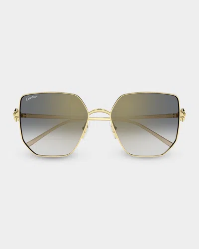Cartier Clash De  56mm Butterfly Sunglasses In Green