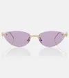 Cartier Clash De  Cat-eye Sunglasses In Gold