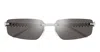 Cartier Rimless Metal Rectangle Sunglasses In Silver