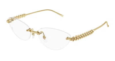 Cartier Clash De  Demo Cat Eye Ladies Eyeglasses Ct0565o 001 57 In Orange