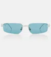 Cartier Clash De  Rectangular Sunglasses In Silver