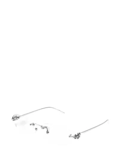 Cartier Clash De  Rimless Geometric-frame Glasses In Silver