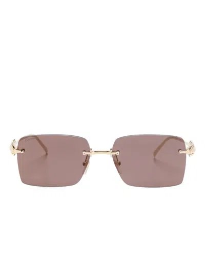 Cartier Clash De  Sunglasses In Gold