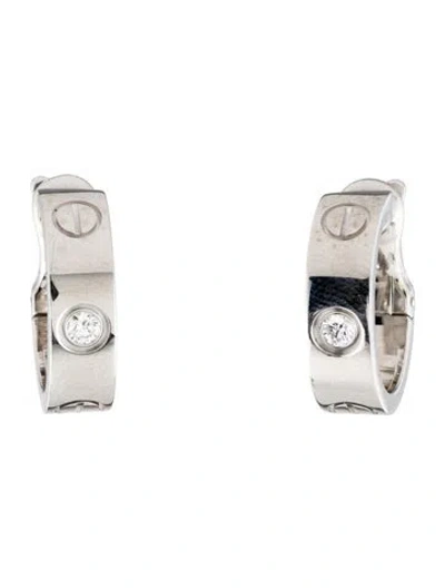 Pre-owned Cartier Classic 2 Diamonds Love Hoop Earrings In Multi