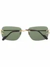 Cartier Classic C De  Sunglasses In Gold