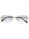Cartier Lens Decal Pattern Sunglasses In Gold