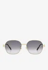 Cartier Classic C Geometric Sunglasses In Gold