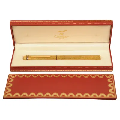 Pre-owned Cartier Classic  18ct Gold Plated Vendome Trinity Rollerball Pen In Brown