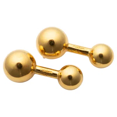 Pre-owned Cartier Classic Yellow Gold Barbell Cufflinks