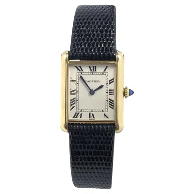 Pre-owned Cartier Classic Yellow Gold Manual Wind Unisex Tank Wrist Watch