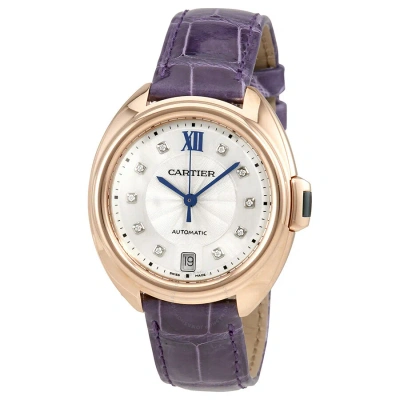 Cartier Cle Automatic Ladies Watch Wjcl0032 In Purple