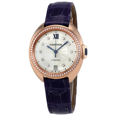 Cartier Cle Automatic Ladies Watch Wjcl0039 In Purple