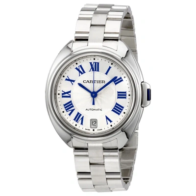 Cartier Cle Automatic Silver Dial Ladies Watch Wscl0006 In Metallic