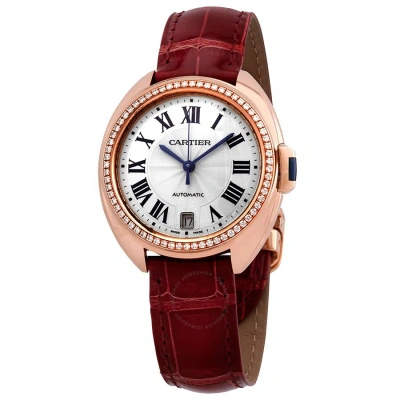 Cartier Cle Flinque Dial Ladies Watch Wjcl0013 In Brown