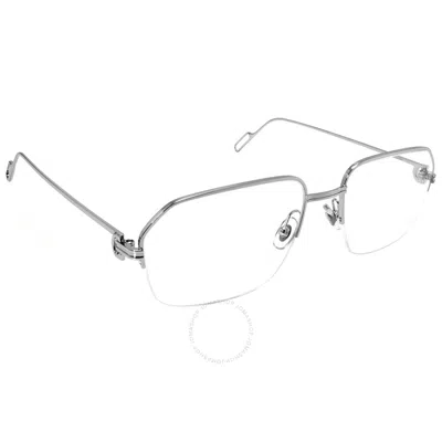 Cartier Clear Demo Rectangular Unisex Eyeglasses Ct0114o 002 57 In White