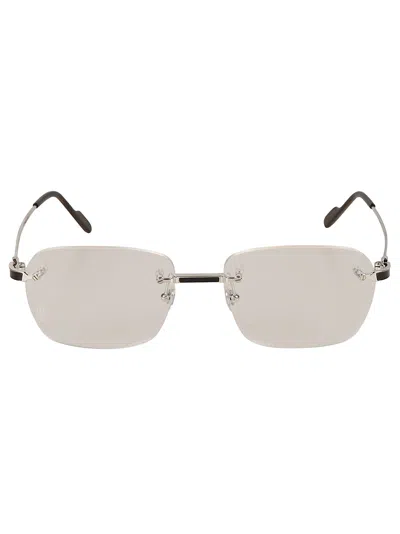 Cartier Clear Frameless Sunglasses Sunglasses In Silver
