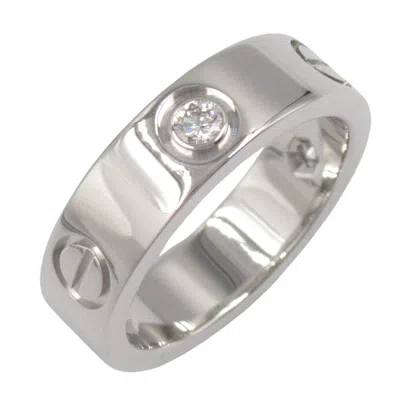 Pre-owned Cartier Clear White White Gold (18k) Band Ring ()
