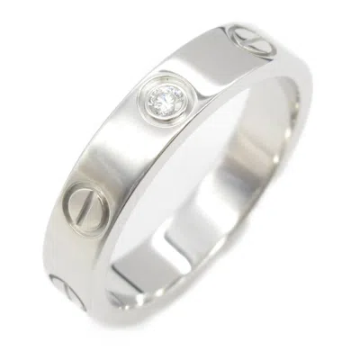Pre-owned Cartier Clear White White Gold (18k) Band Ring ()