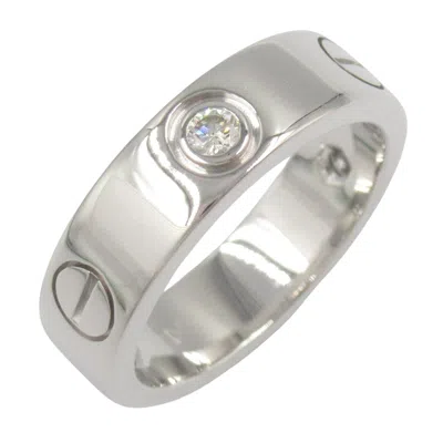 Pre-owned Cartier Clear White White Gold (18k) Band Ring ()