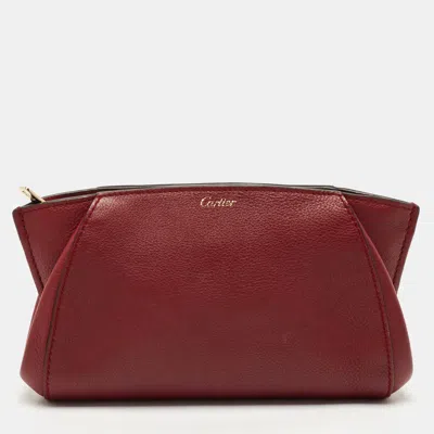 Pre-owned Cartier Clutch In Red