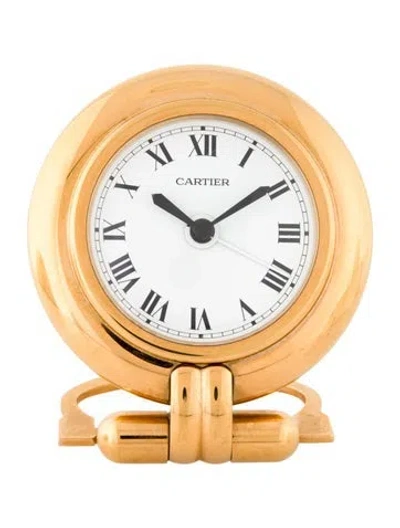 Pre-owned Cartier Colise Gold Tone Desk Clock