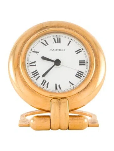 Pre-owned Cartier Colisee Travel Alarm Clock In Metallic