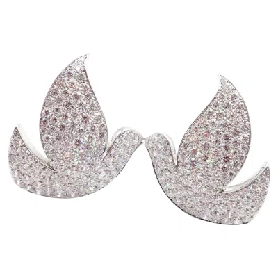 Pre-owned Cartier Colombe De La Paix Dove Of Peace Diamond White Gold Earrings