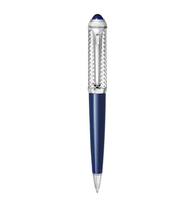 Cartier Composite R De  Ballpoint Pen In Blue