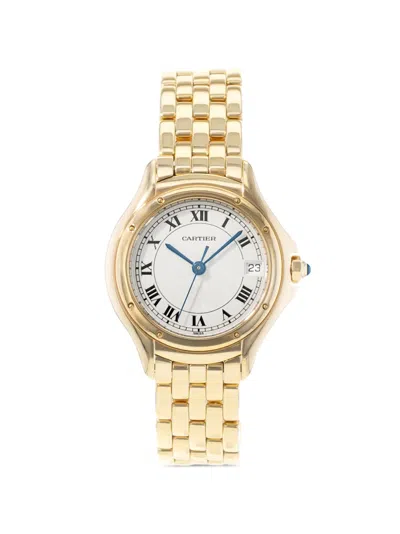 Pre-owned Cartier Cougar Figaro 26mm Watch In White