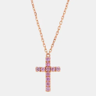 Pre-owned Cartier Cross 18k Rose Gold Pendant Necklace